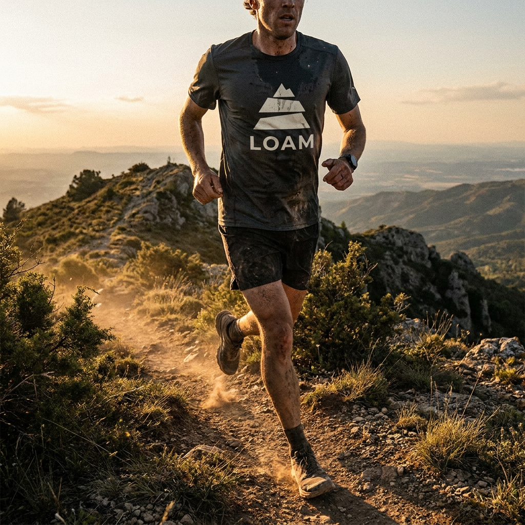 LOAM tee on the climb