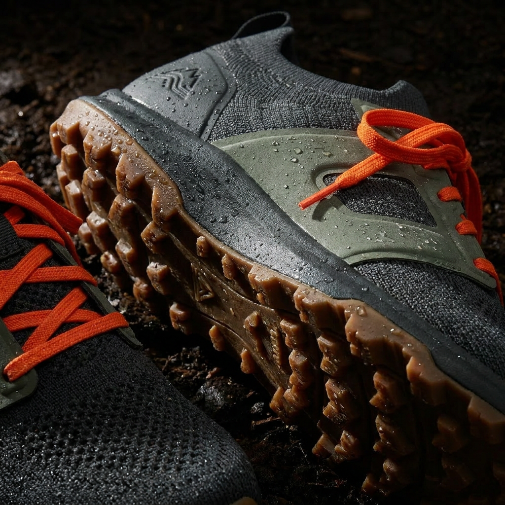 Outsole detail in the mud