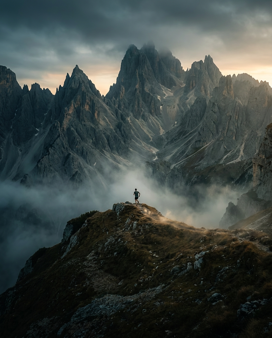 A runner against the peaks